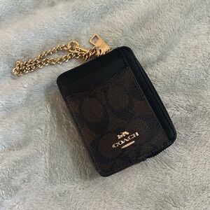 Coach Outlet Zip Card Case In Signature Canvas